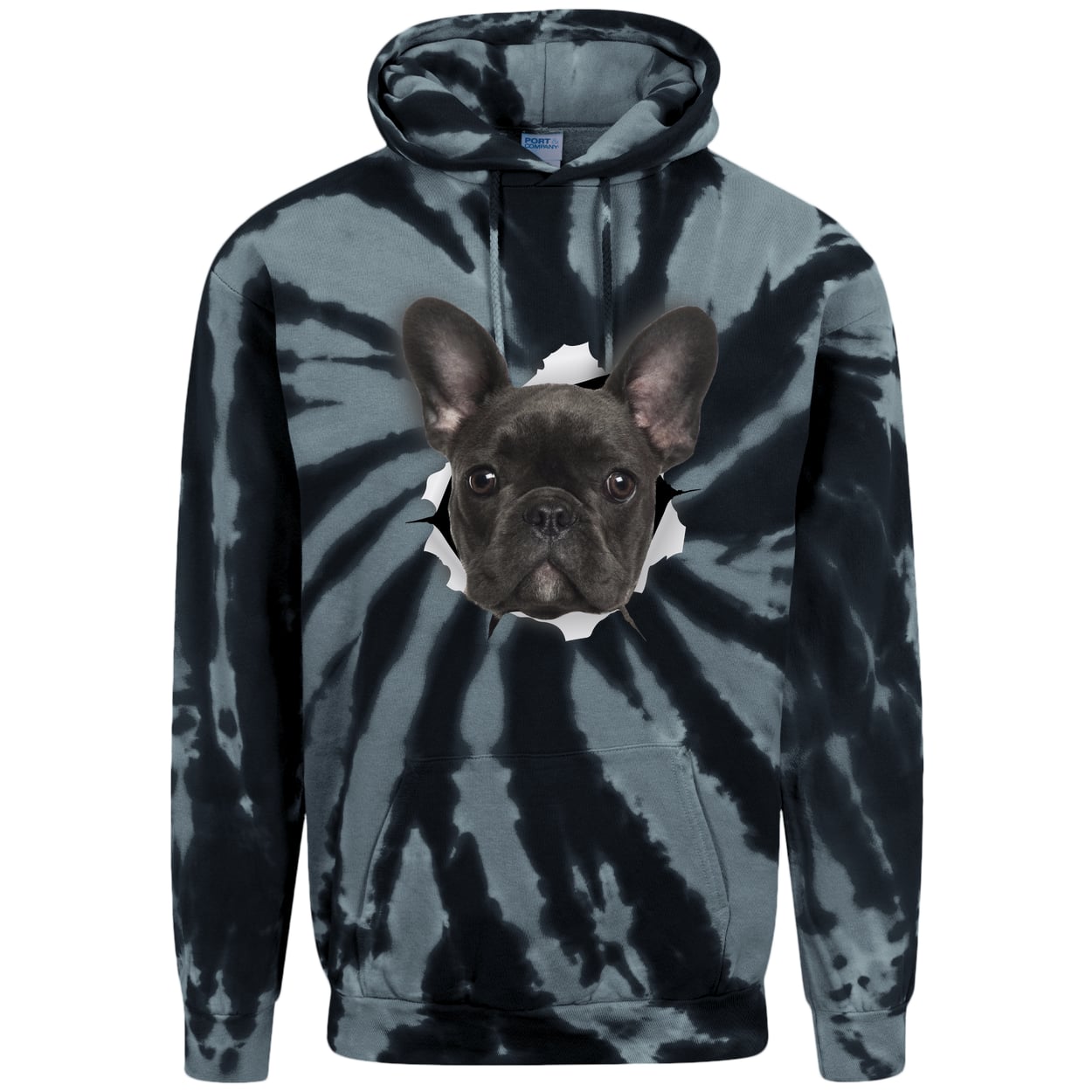 PC146 Port & Company Adult Tie-Dye Pullover Hoodie - Black