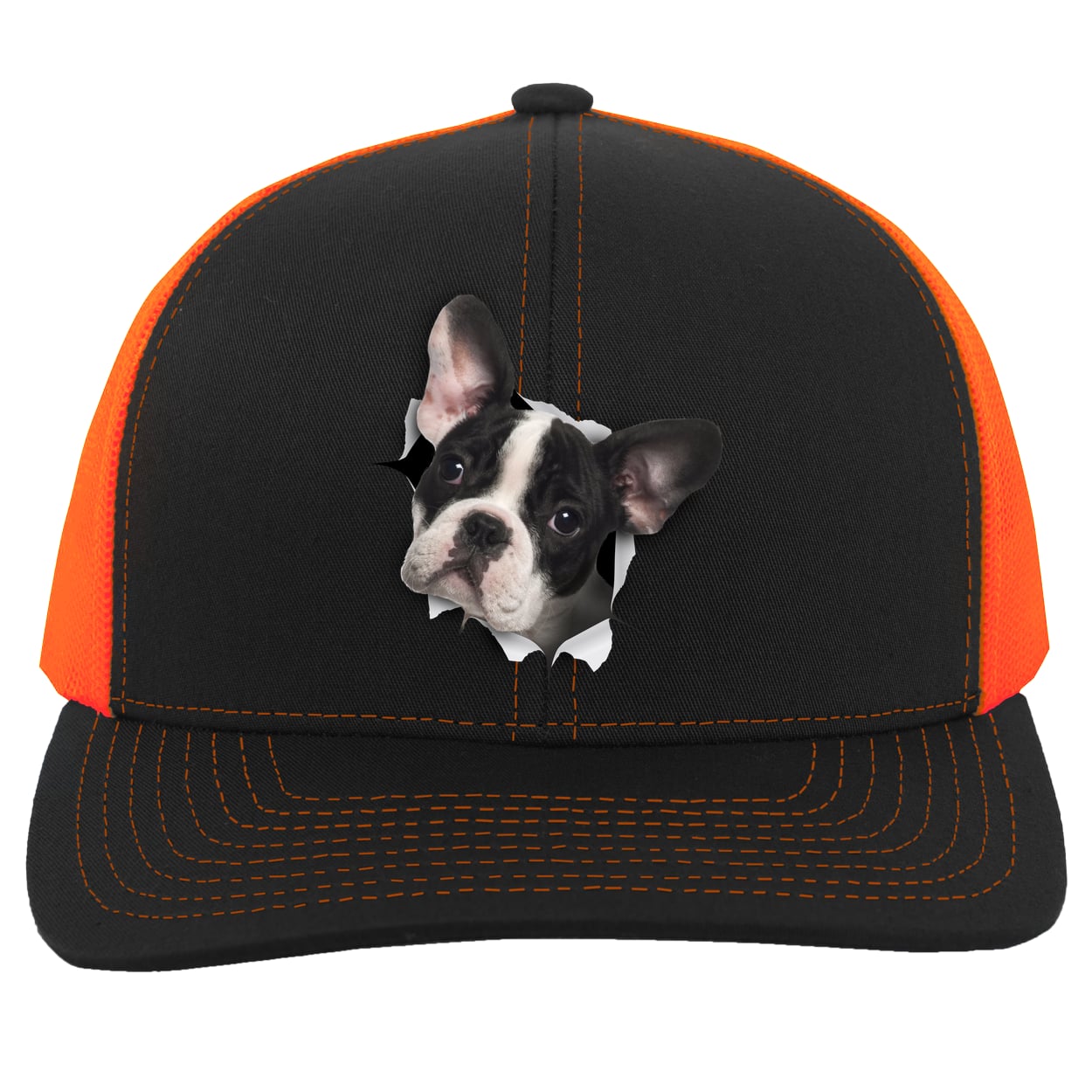 104C Trucker Snap Back - Black/Neon Orange