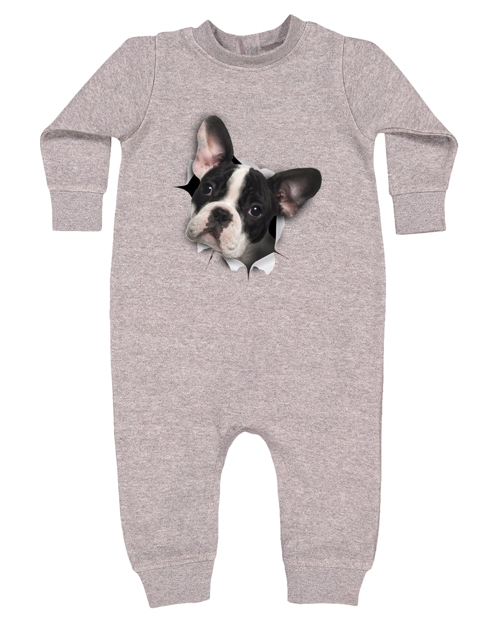 4447 Rabbit Skins Infant Fleece One-Piece Bodysuit - Heather Grey