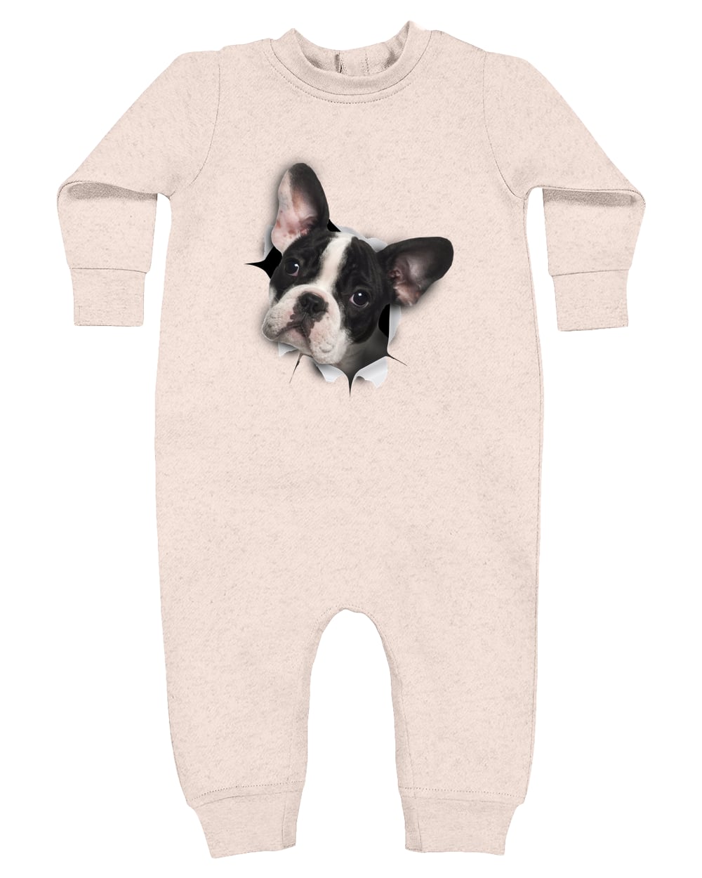 4447 Rabbit Skins Infant Fleece One-Piece Bodysuit - Natural Heather