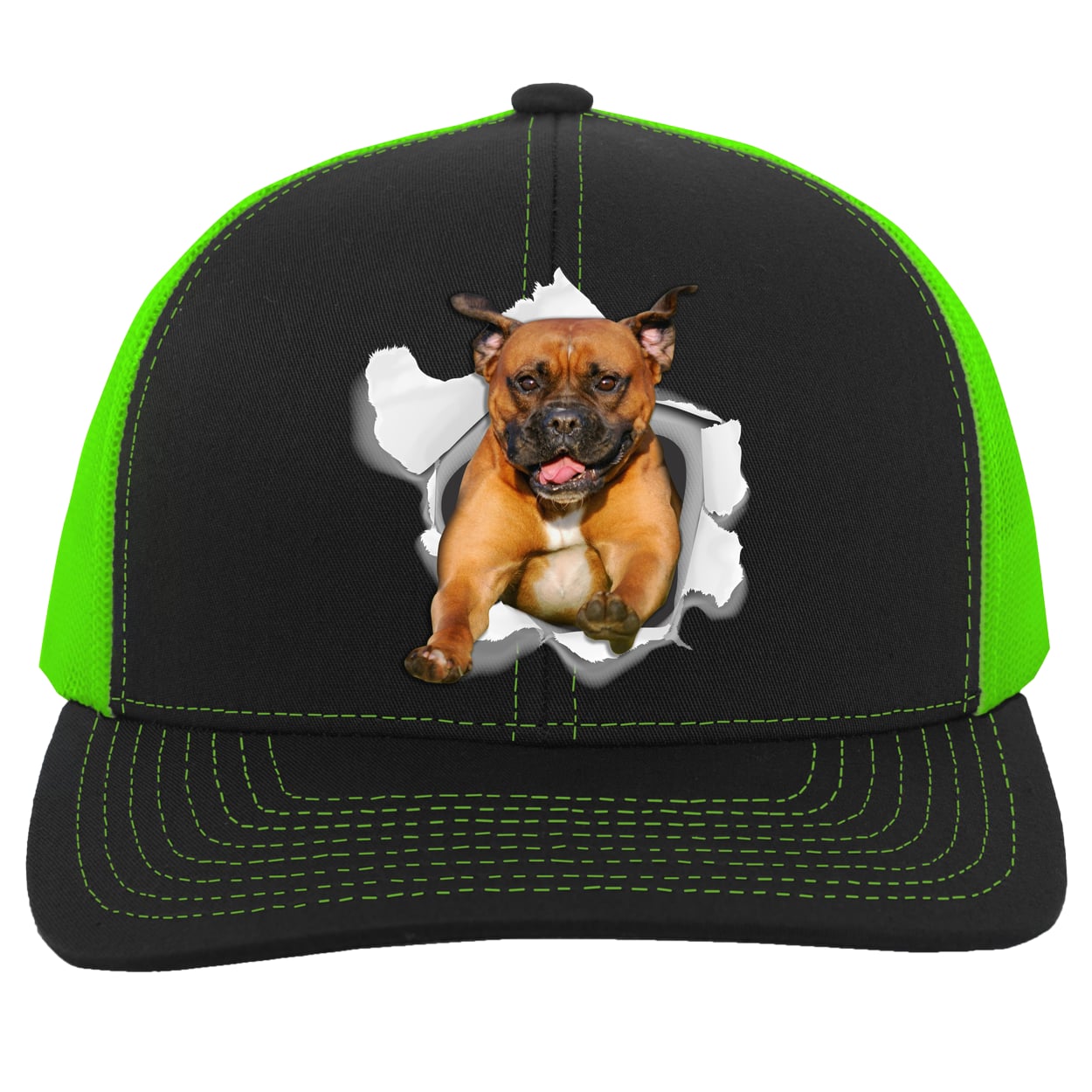 104C Trucker Snap Back - Black/Neon Green