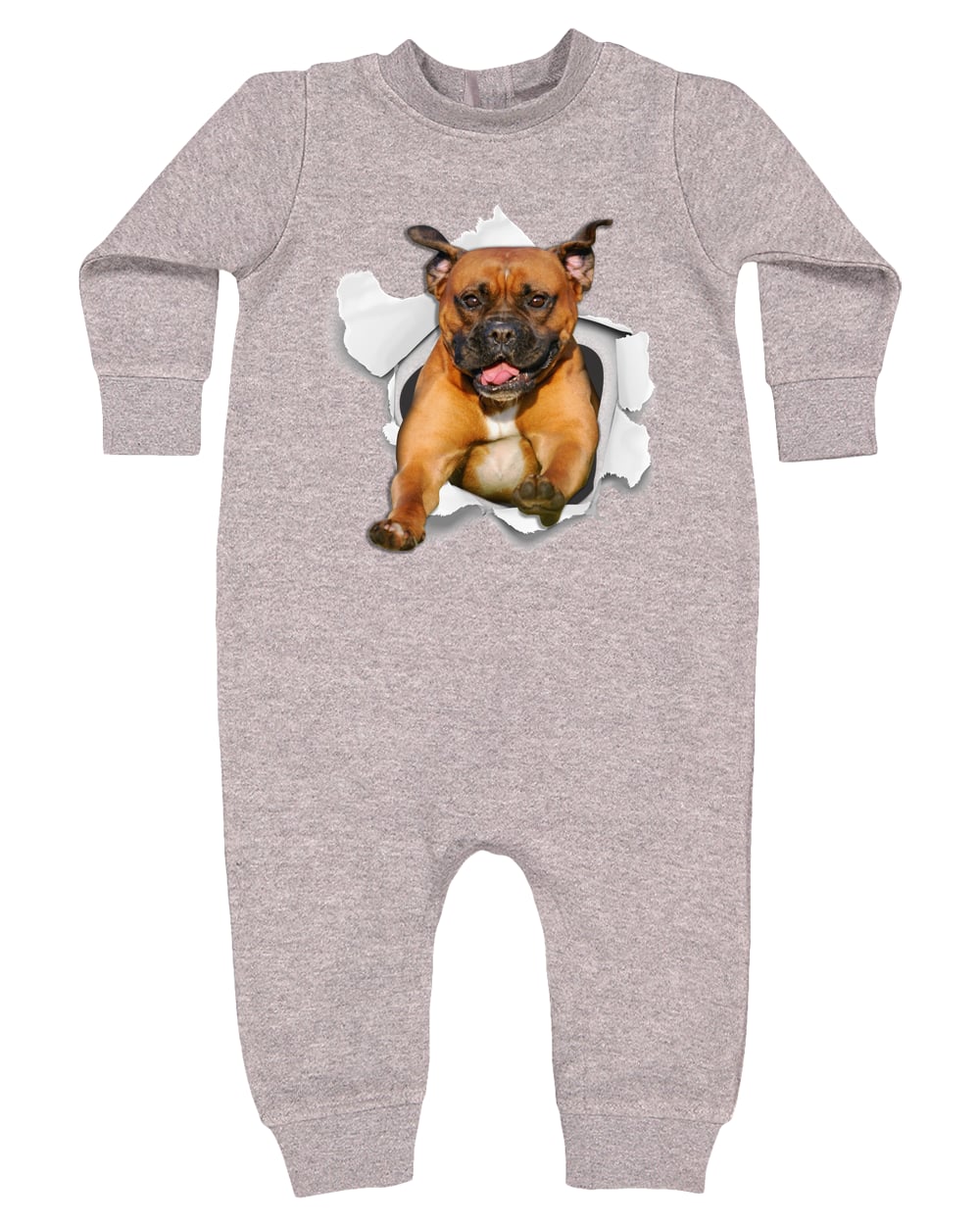 4447 Rabbit Skins Infant Fleece One-Piece Bodysuit - Heather Grey
