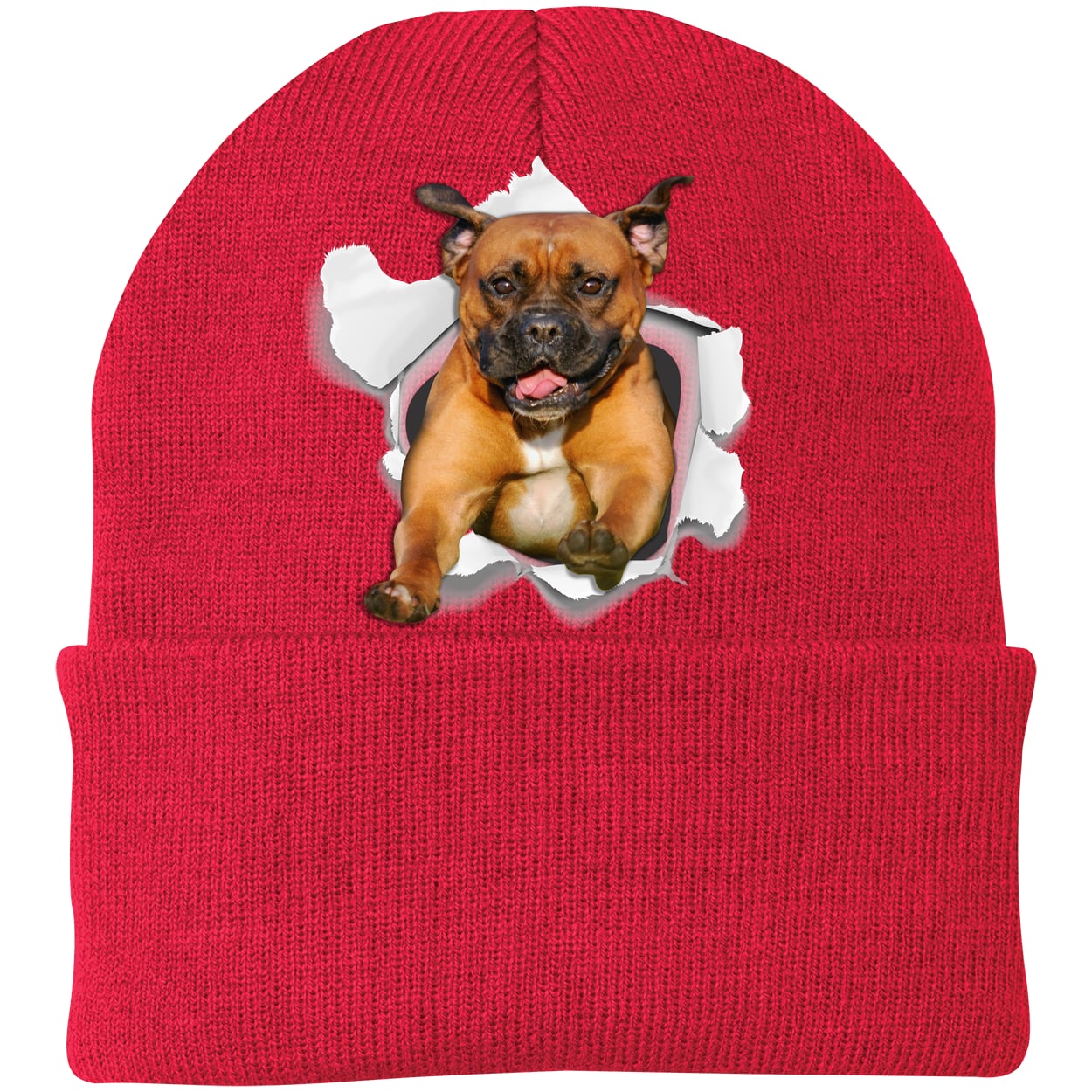 CP90 Port & Company Knit Beanie - Athletic Red