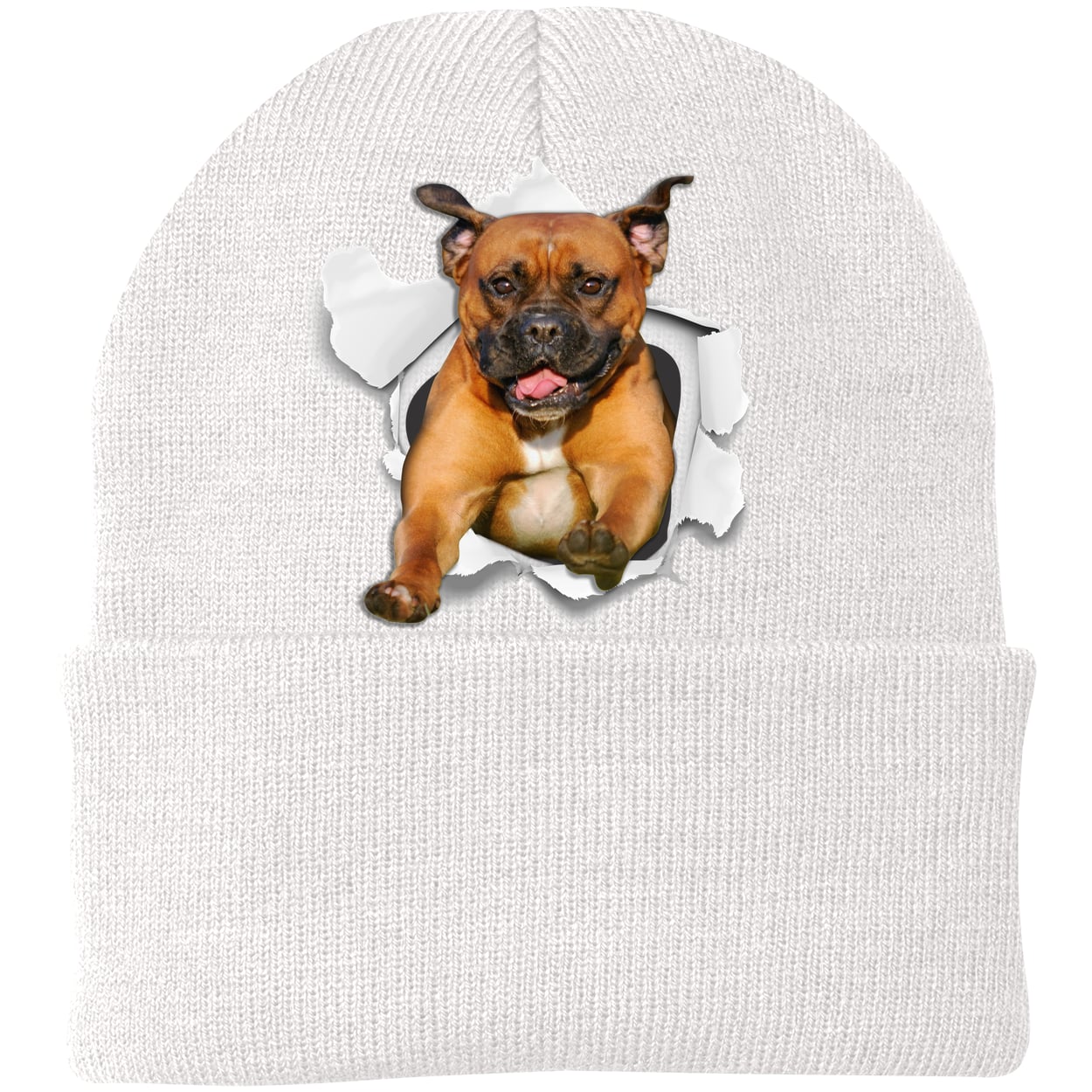 CP90 Port & Company Knit Beanie - White