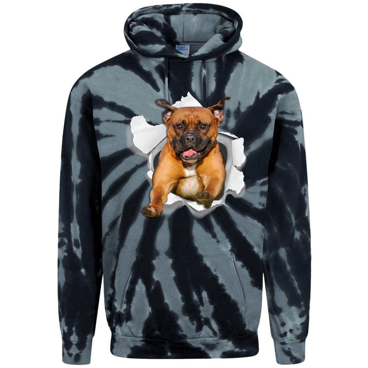 PC146 Port & Company Adult Tie-Dye Pullover Hoodie - Black