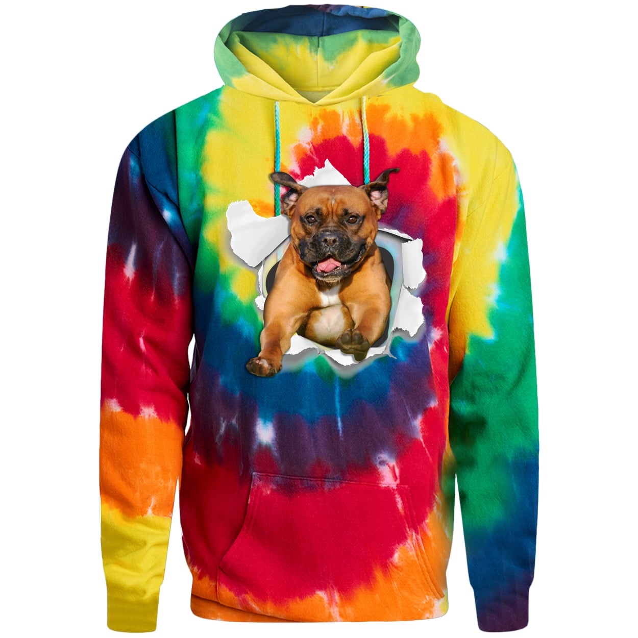PC146 Port & Company Adult Tie-Dye Pullover Hoodie - Rainbow