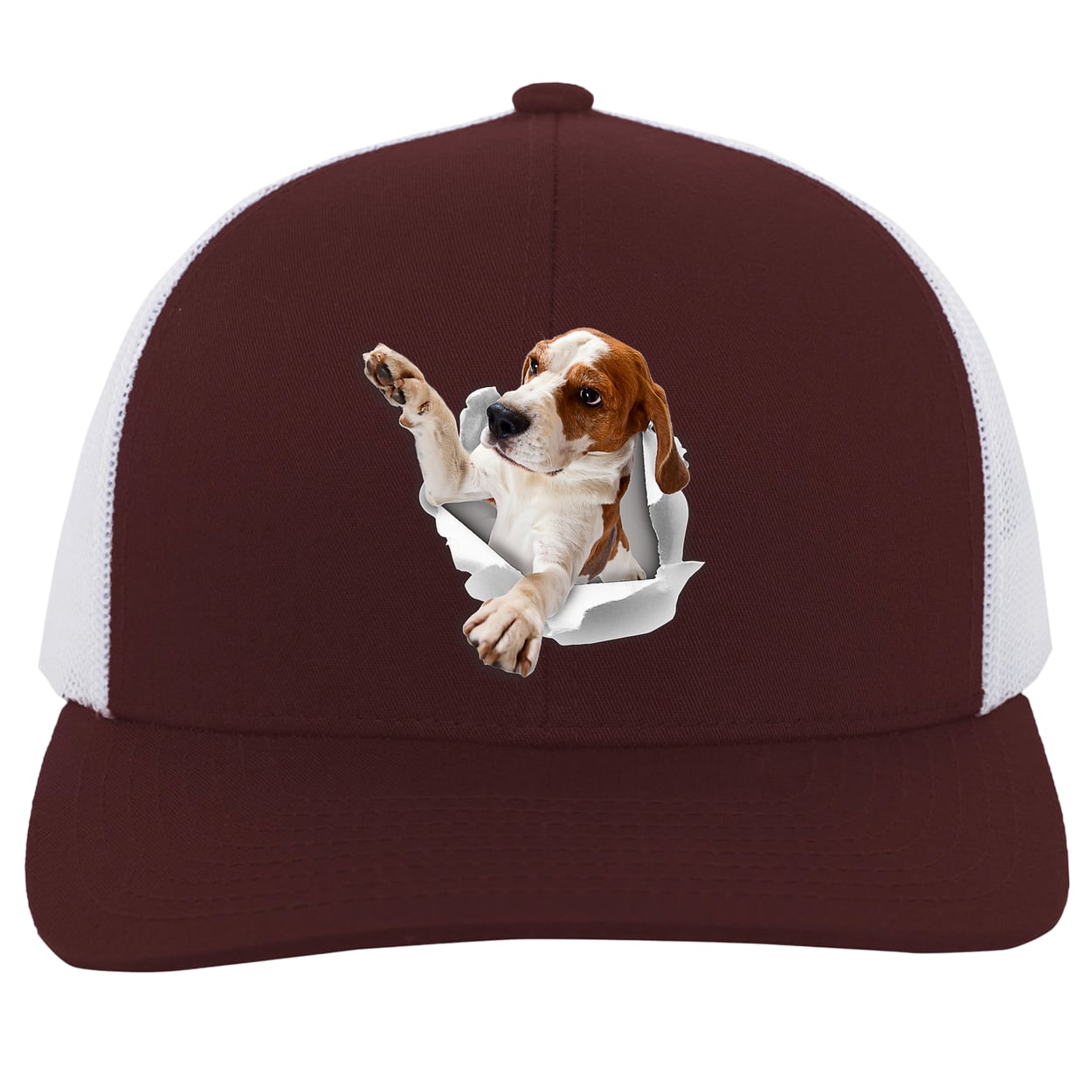 104C Trucker Snap Back - Maroon/White