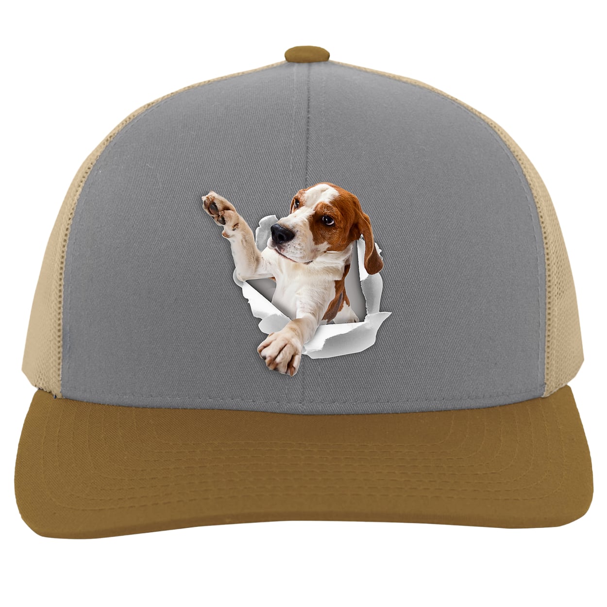 104C Trucker Snap Back - Heather/Beige/Amber