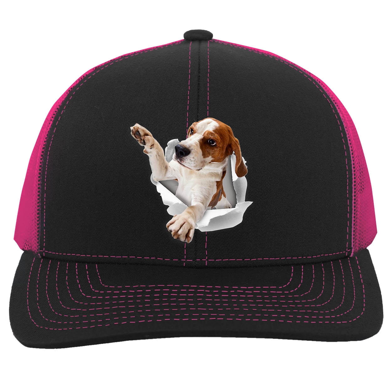 104C Trucker Snap Back - Black/Pink