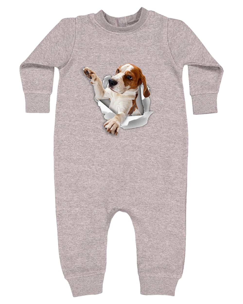 4447 Rabbit Skins Infant Fleece One-Piece Bodysuit - Heather Grey