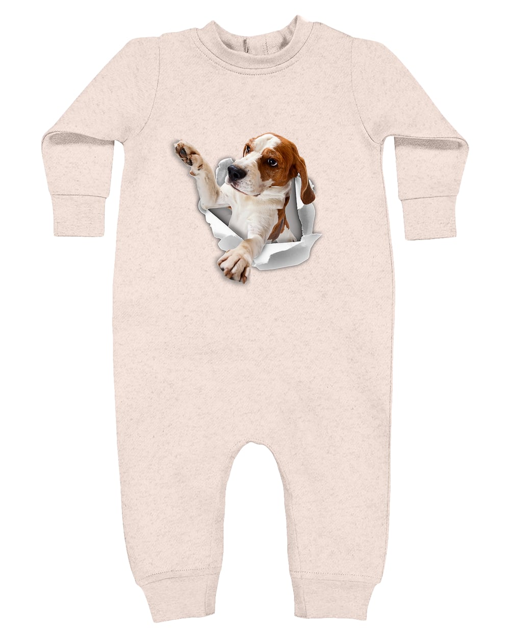 4447 Rabbit Skins Infant Fleece One-Piece Bodysuit - Natural Heather