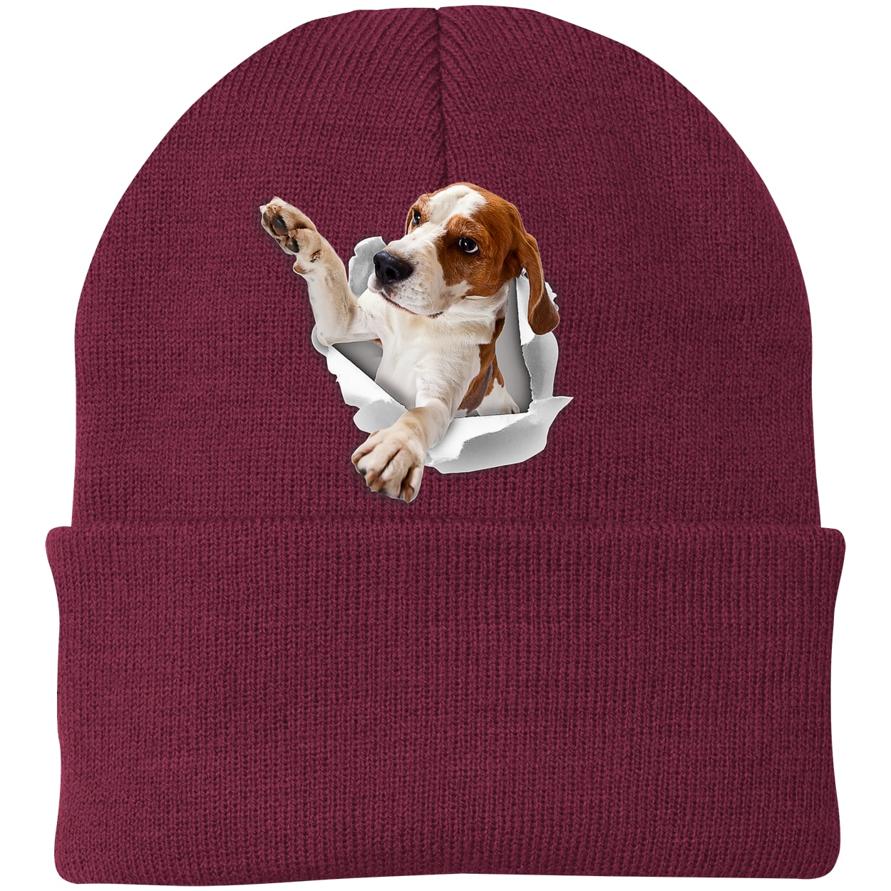 CP90 Port & Company Knit Beanie - Maroon