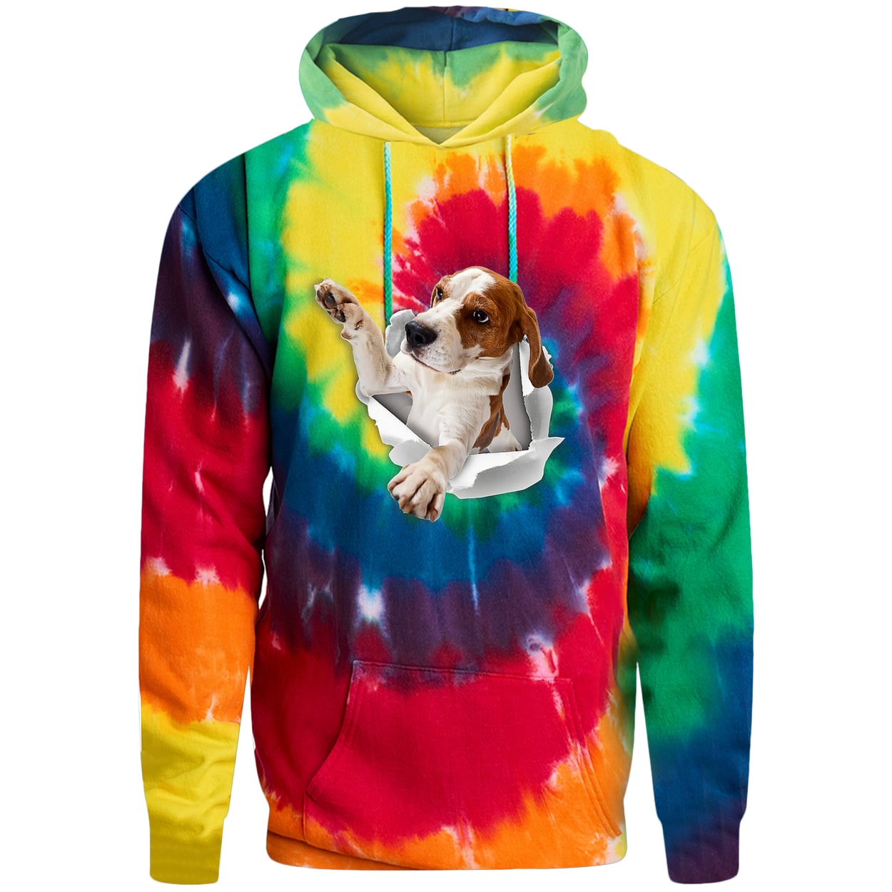 PC146 Port & Company Adult Tie-Dye Pullover Hoodie - Rainbow