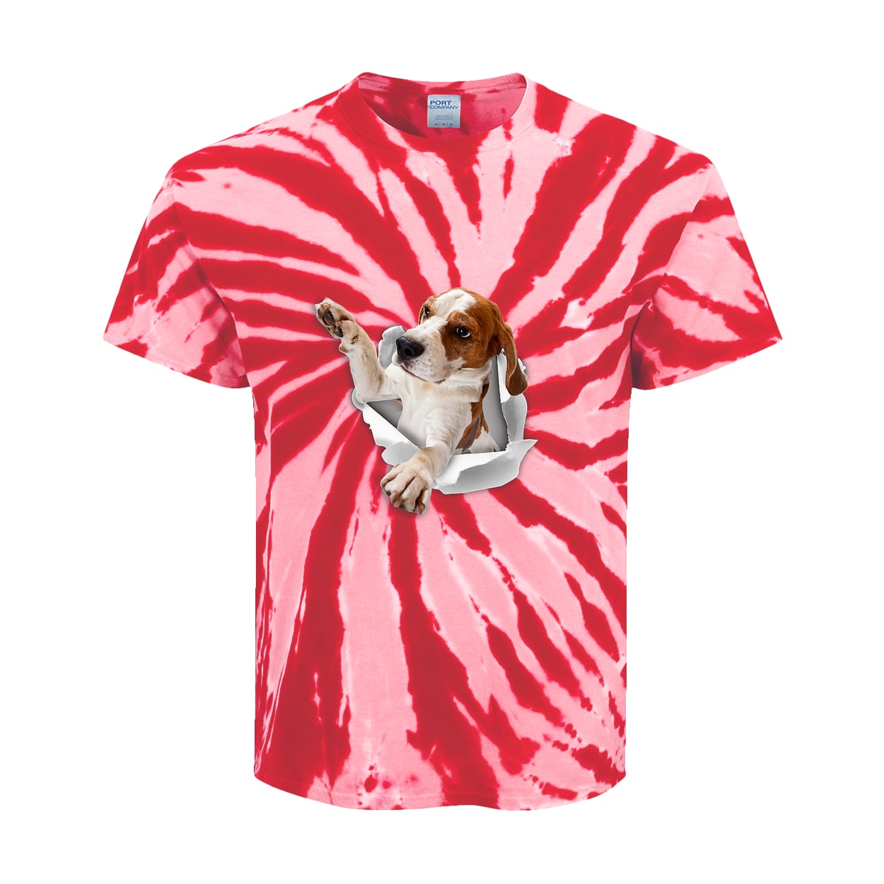 PC147Y Port & Company Kids Tie-Dye Tee - Red