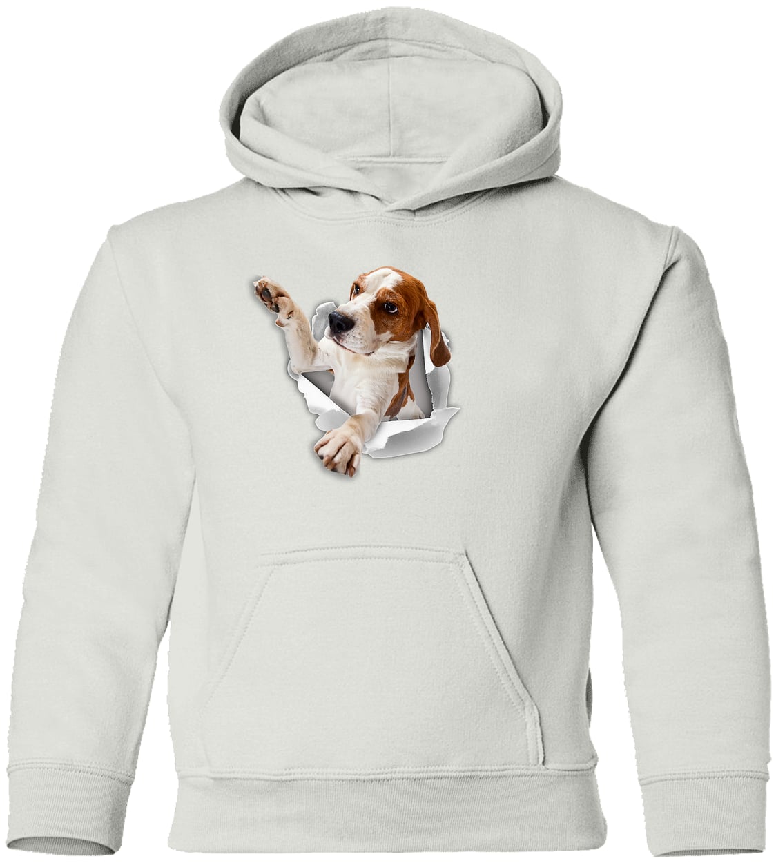 G185B Gildan Youth Pullover Hoodie - White