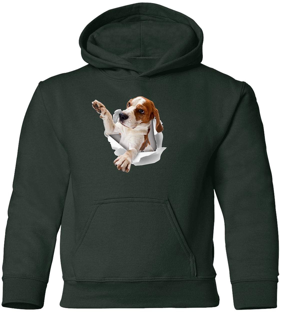 G185B Gildan Youth Pullover Hoodie - Forest Green
