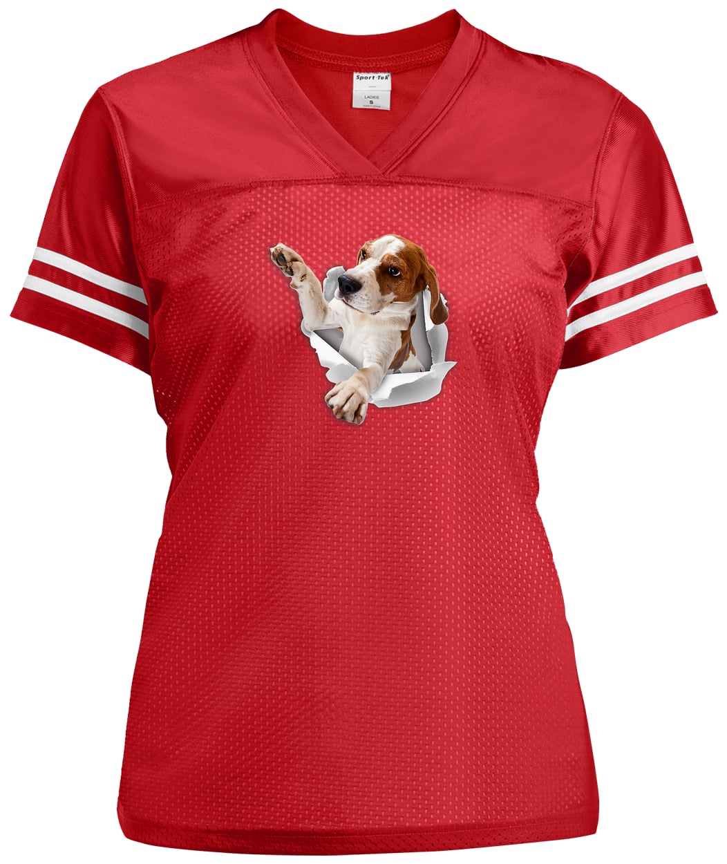 LST307 Sport-Tek Ladies' Replica Jersey - True Red/White