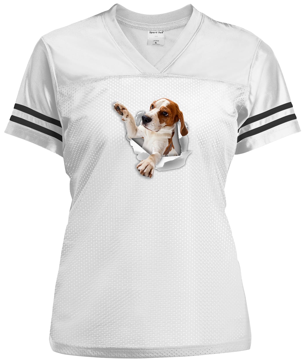 LST307 Sport-Tek Ladies' Replica Jersey - White/Black