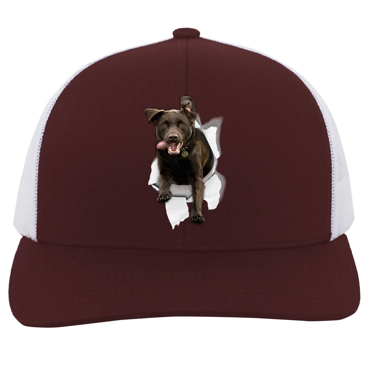 104C Trucker Snap Back - Maroon/White