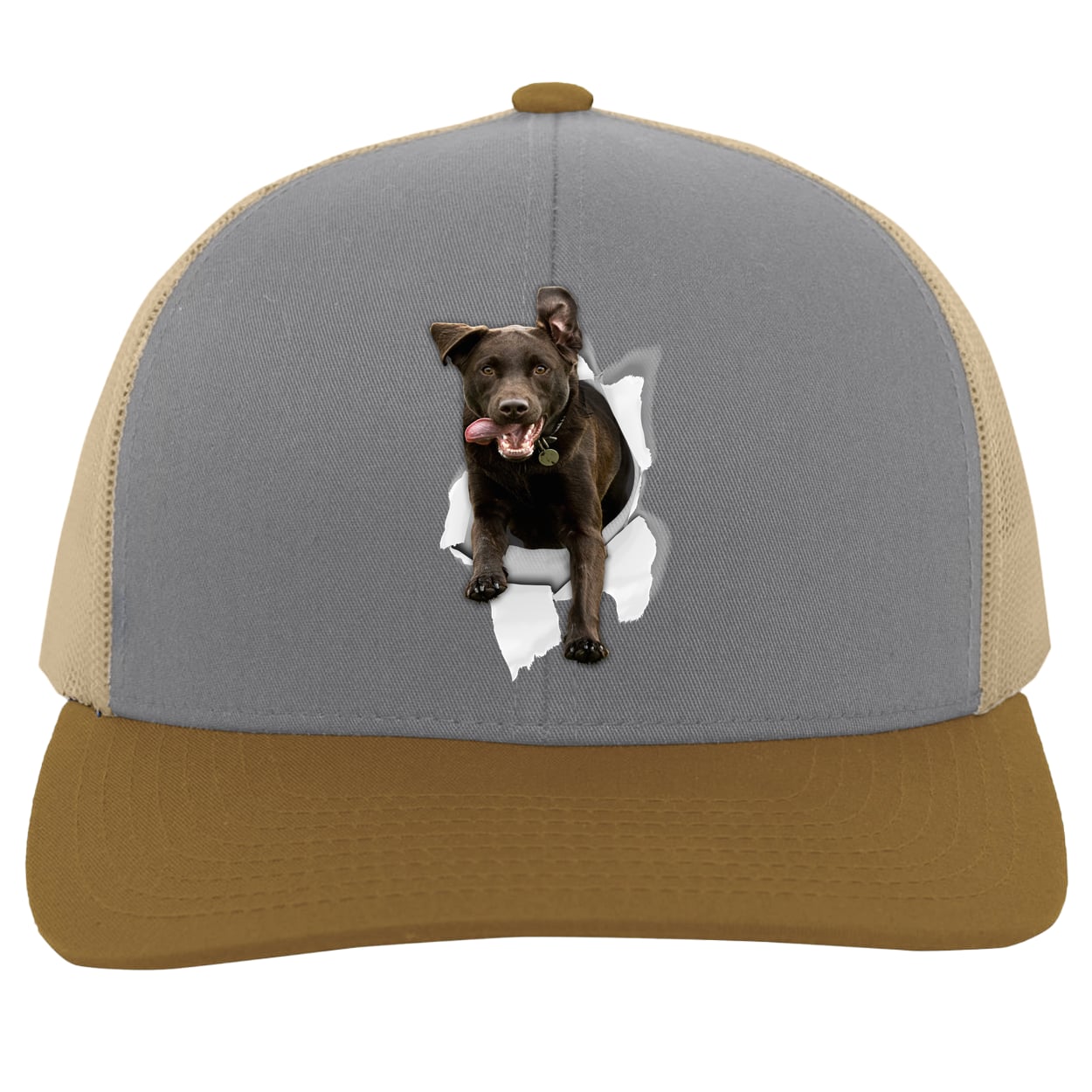 104C Trucker Snap Back - Heather/Beige/Amber