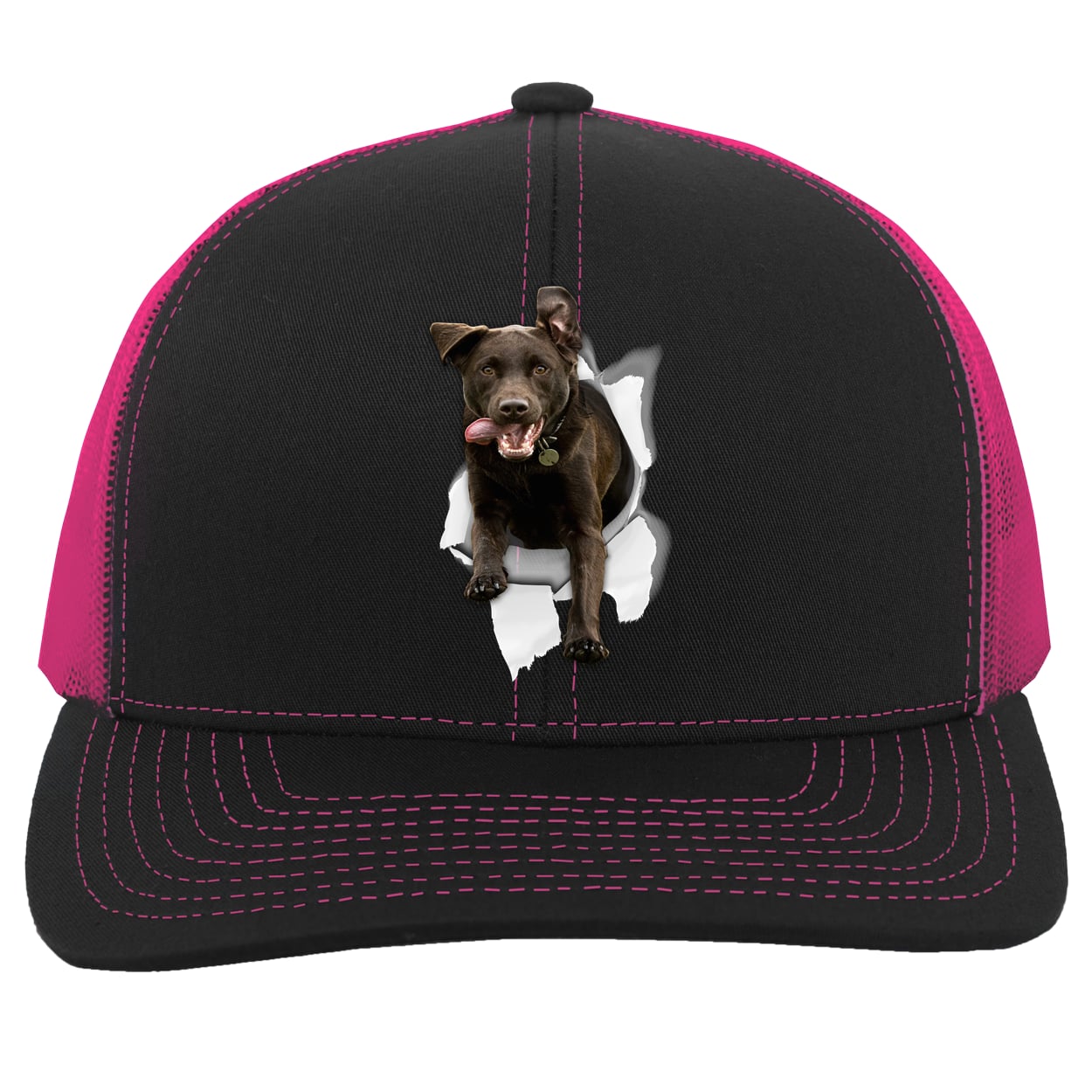 104C Trucker Snap Back - Black/Pink