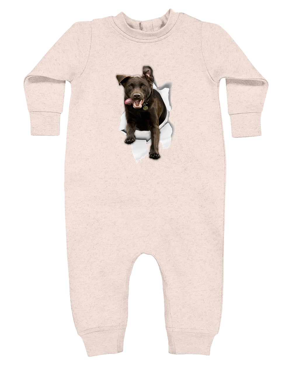 4447 Rabbit Skins Infant Fleece One-Piece Bodysuit - Natural Heather