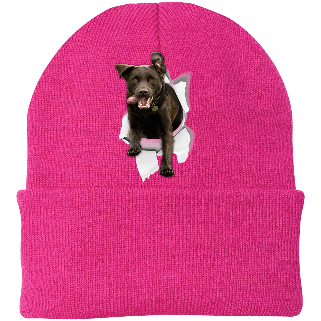 CP90 Port & Company Knit Beanie - Neon Pink