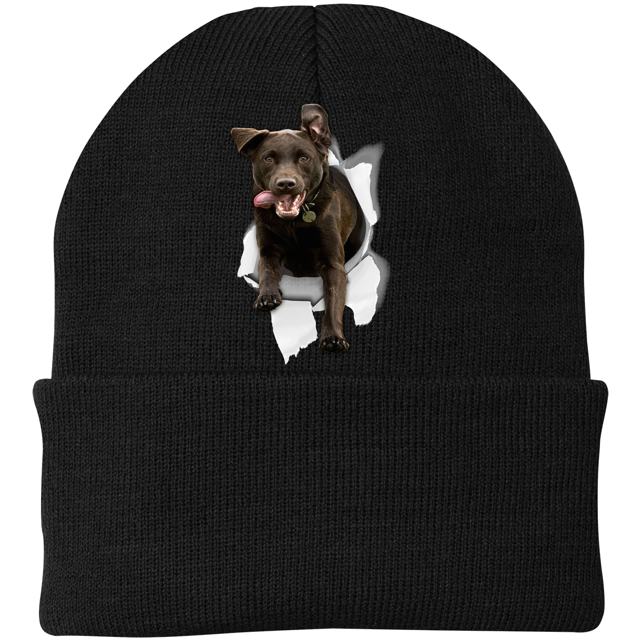 CP90 Port & Company Knit Beanie - Black