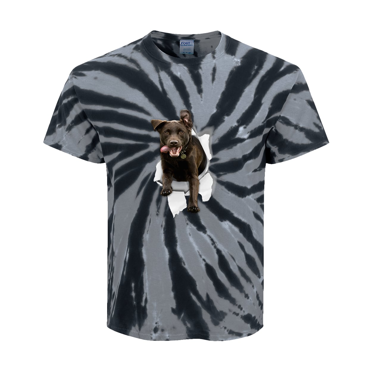 PC147Y Port & Company Kids Tie-Dye Tee - Black