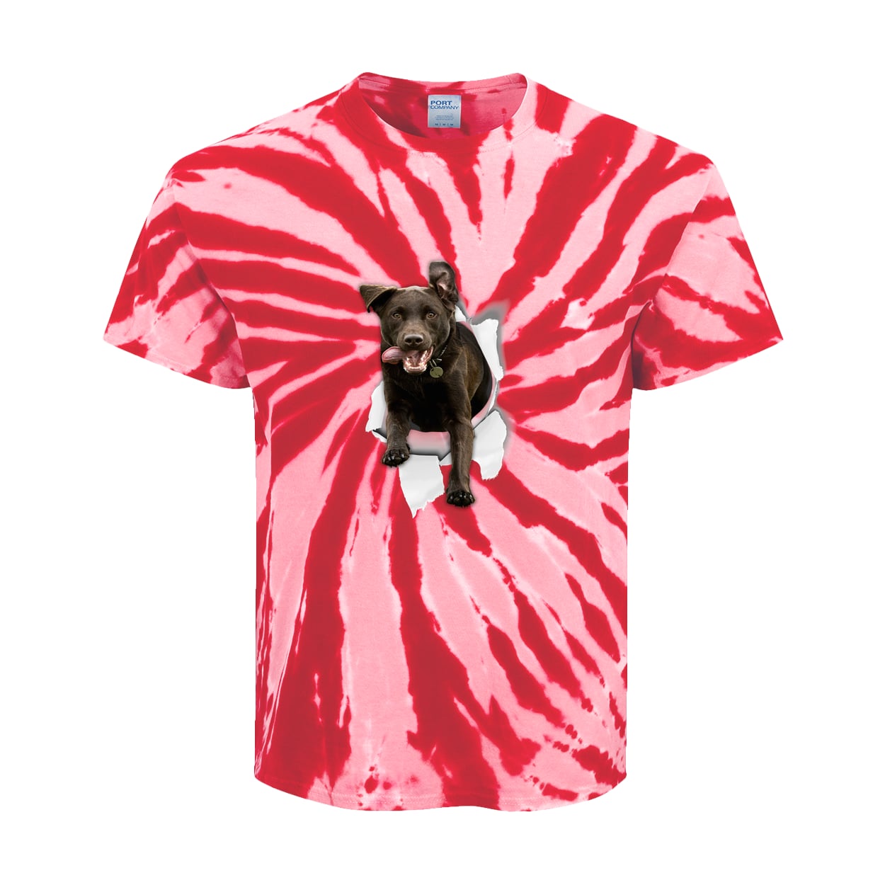 PC147Y Port & Company Kids Tie-Dye Tee - Red