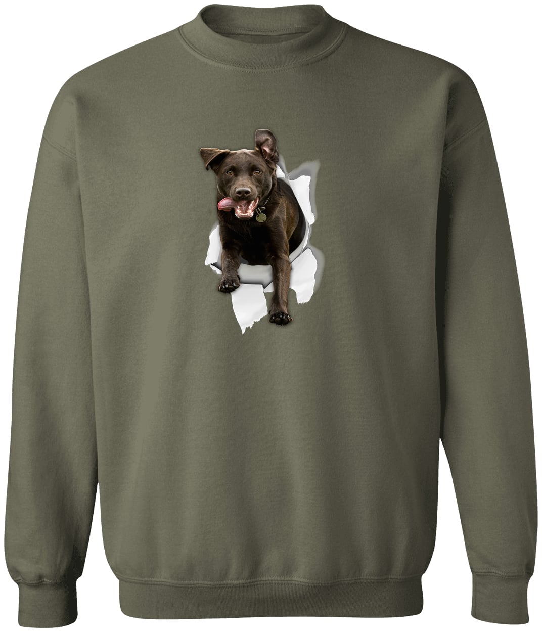 G180 Gildan Crewneck Pullover Sweatshirt - Military Green