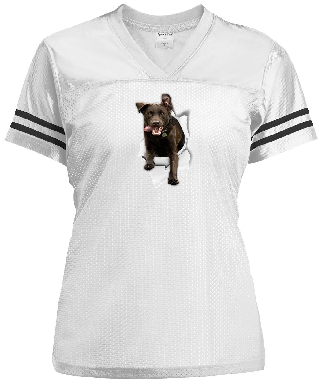 LST307 Sport-Tek Ladies' Replica Jersey - White/Black