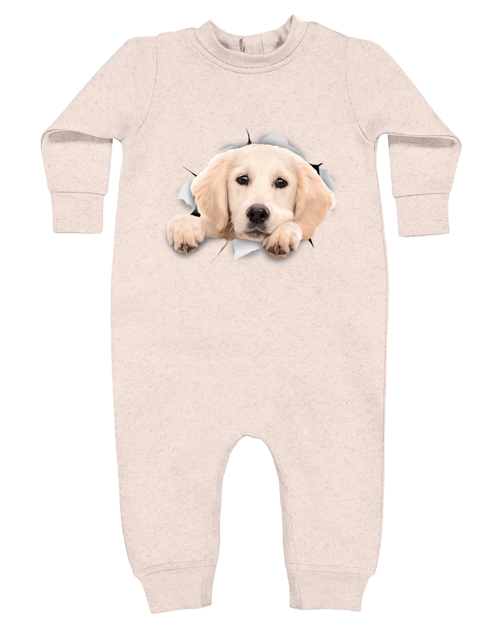4447 Rabbit Skins Infant Fleece One-Piece Bodysuit - Natural Heather