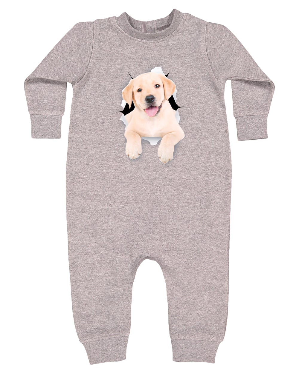 4447 Rabbit Skins Infant Fleece One-Piece Bodysuit - Heather Grey