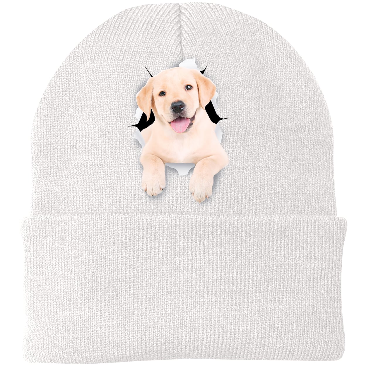CP90 Port & Company Knit Beanie - White