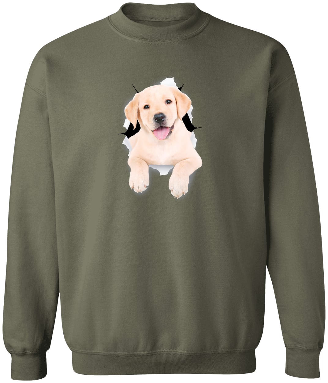 G180 Gildan Crewneck Pullover Sweatshirt - Military Green