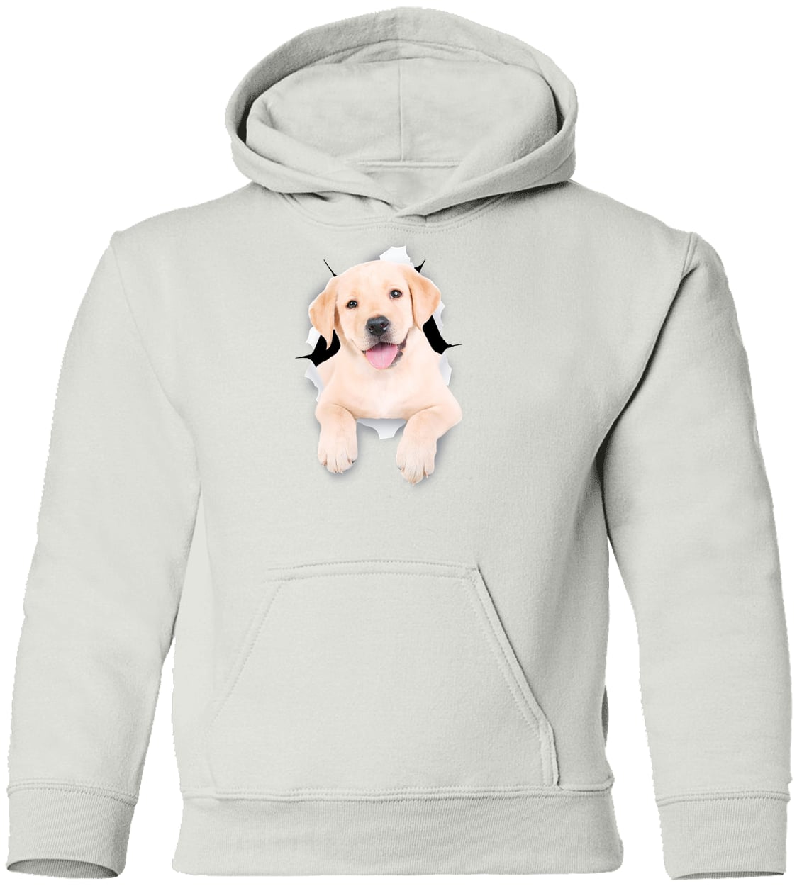G185B Gildan Youth Pullover Hoodie - White