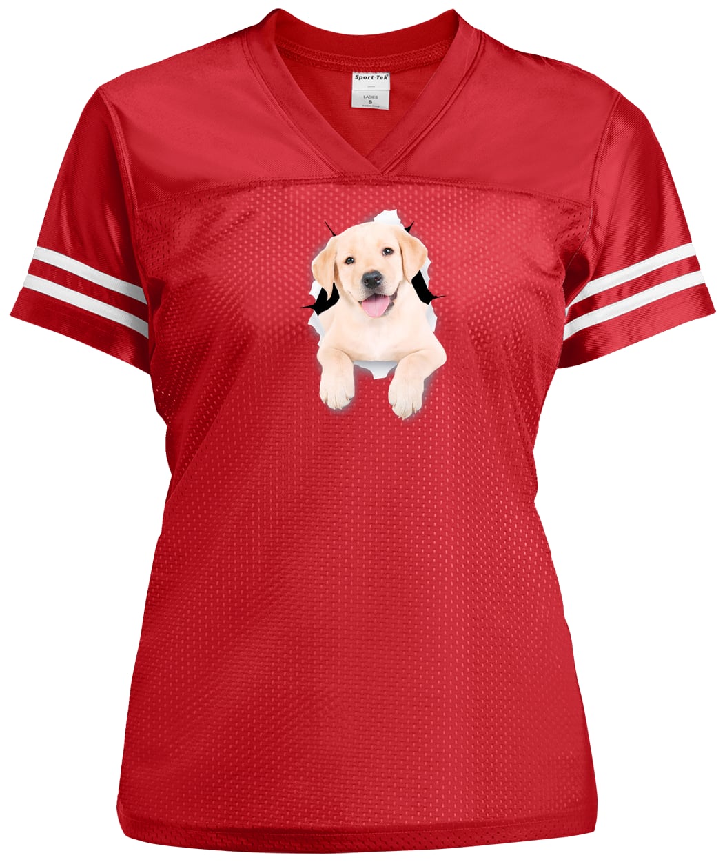 LST307 Sport-Tek Ladies' Replica Jersey - True Red/White