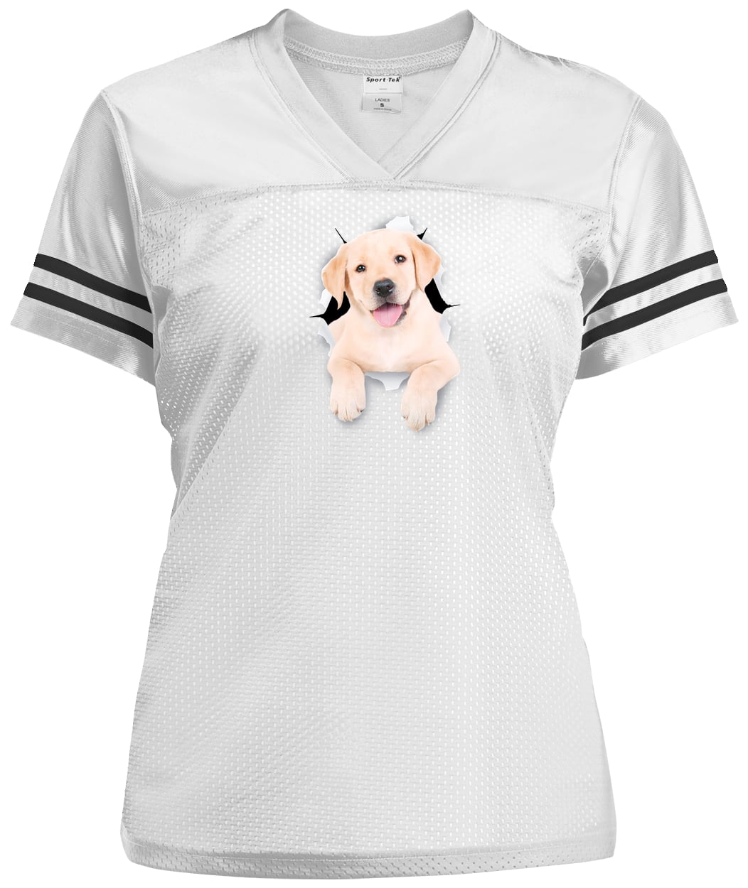 LST307 Sport-Tek Ladies' Replica Jersey - White/Black
