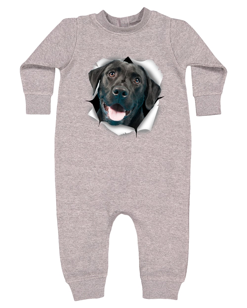 4447 Rabbit Skins Infant Fleece One-Piece Bodysuit - Heather Grey