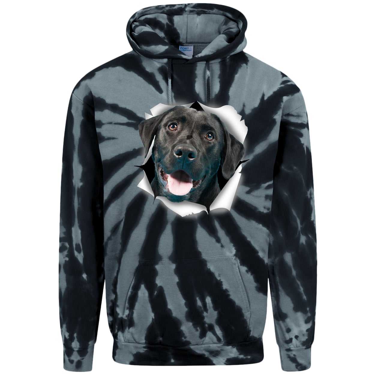 PC146 Port & Company Adult Tie-Dye Pullover Hoodie - Black