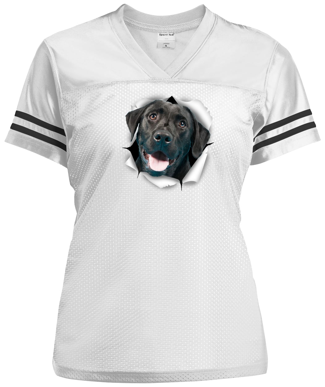 LST307 Sport-Tek Ladies' Replica Jersey - White/Black