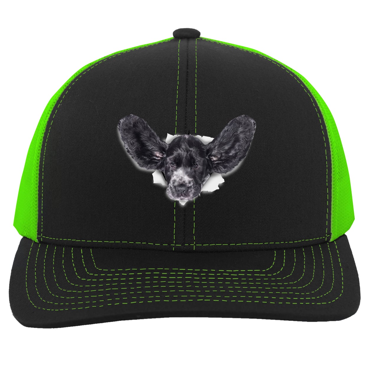 104C Trucker Snap Back - Black/Neon Green