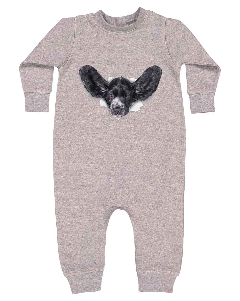 4447 Rabbit Skins Infant Fleece One-Piece Bodysuit - Heather Grey