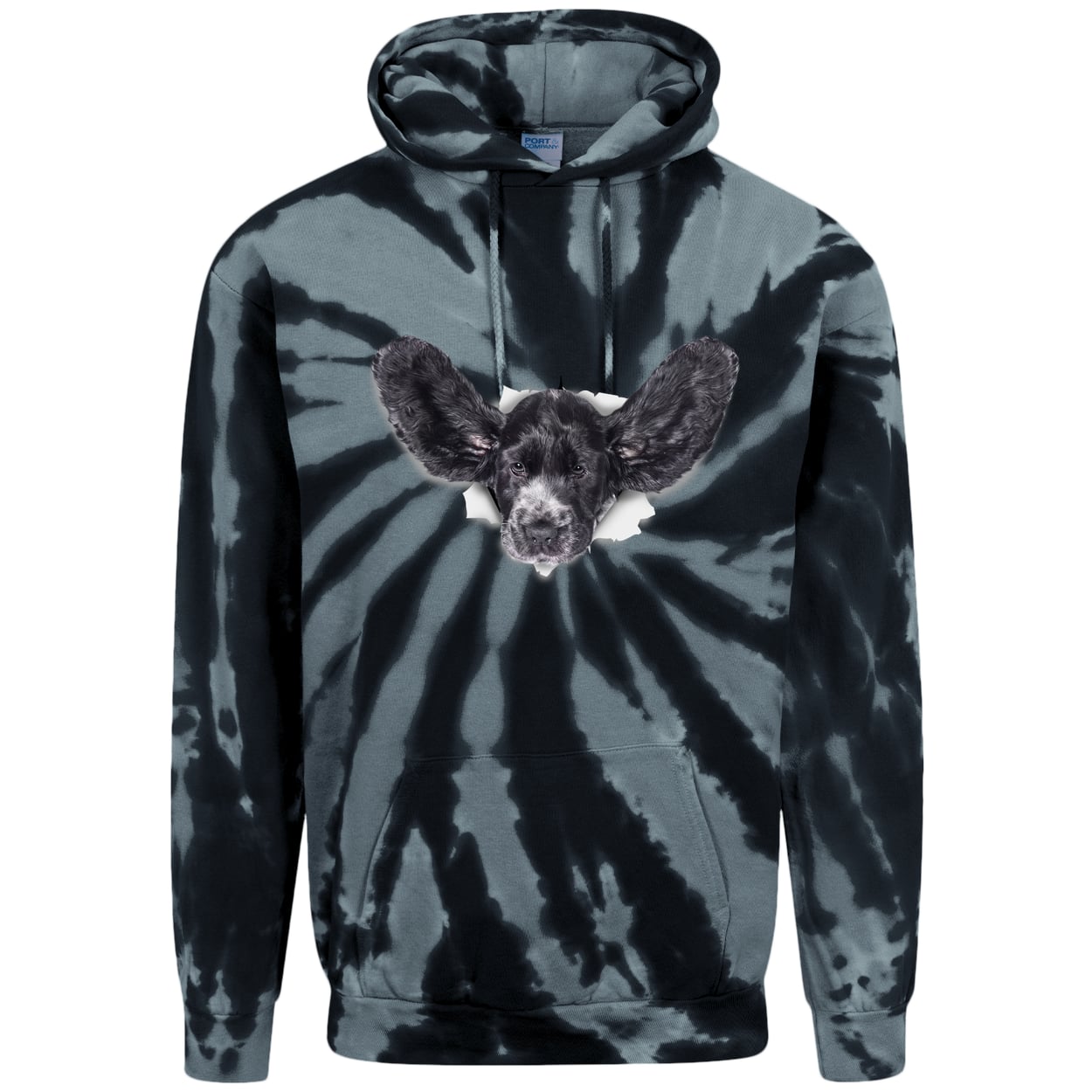 PC146 Port & Company Adult Tie-Dye Pullover Hoodie - Black