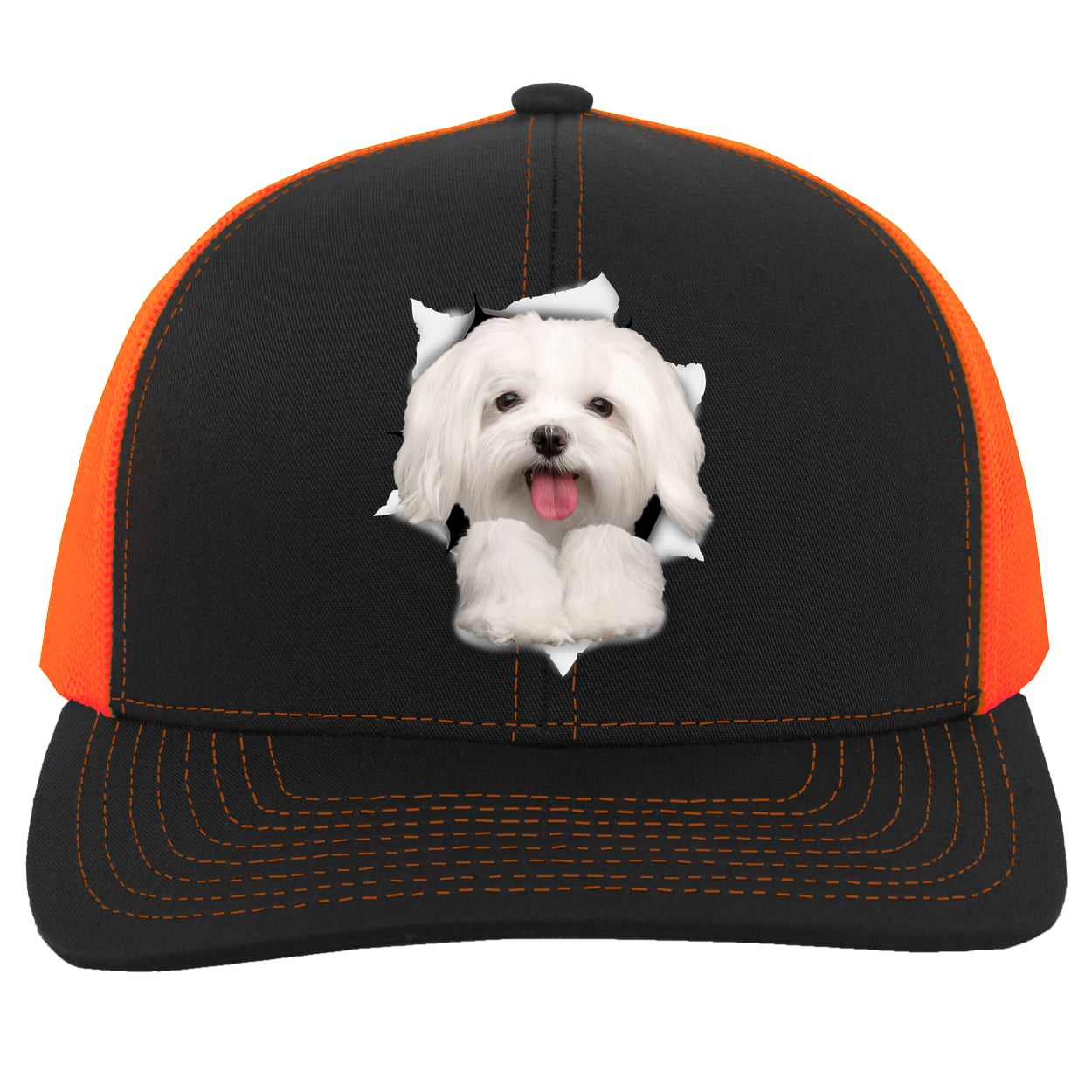 104C Trucker Snap Back - Black/Neon Orange