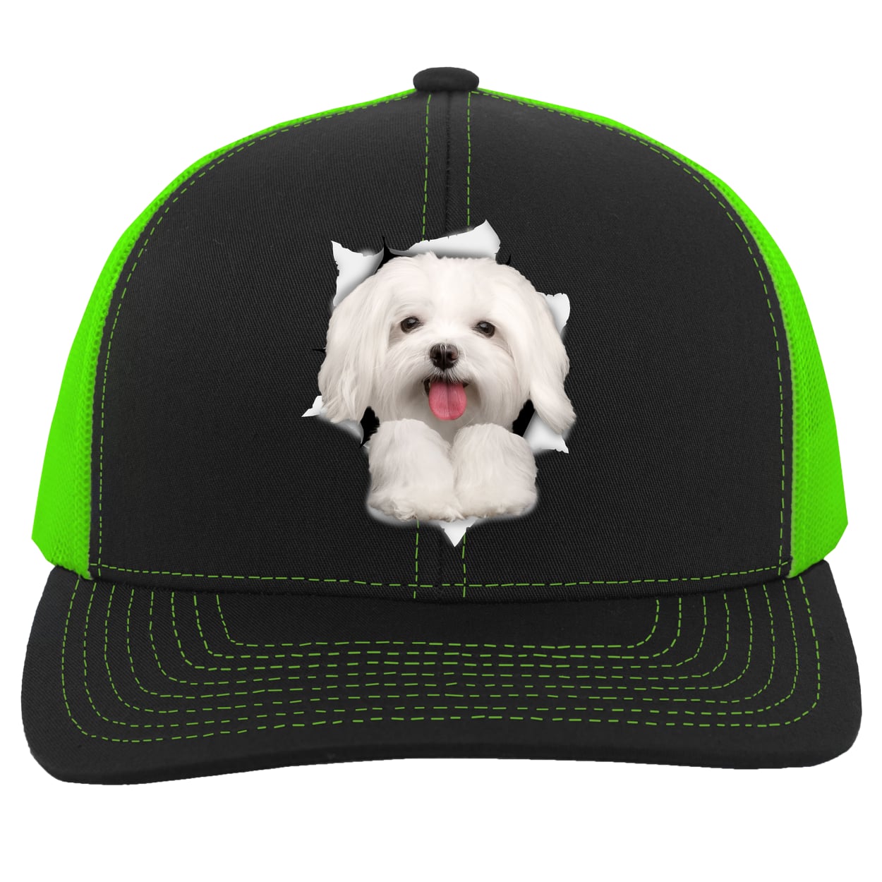 104C Trucker Snap Back - Black/Neon Green