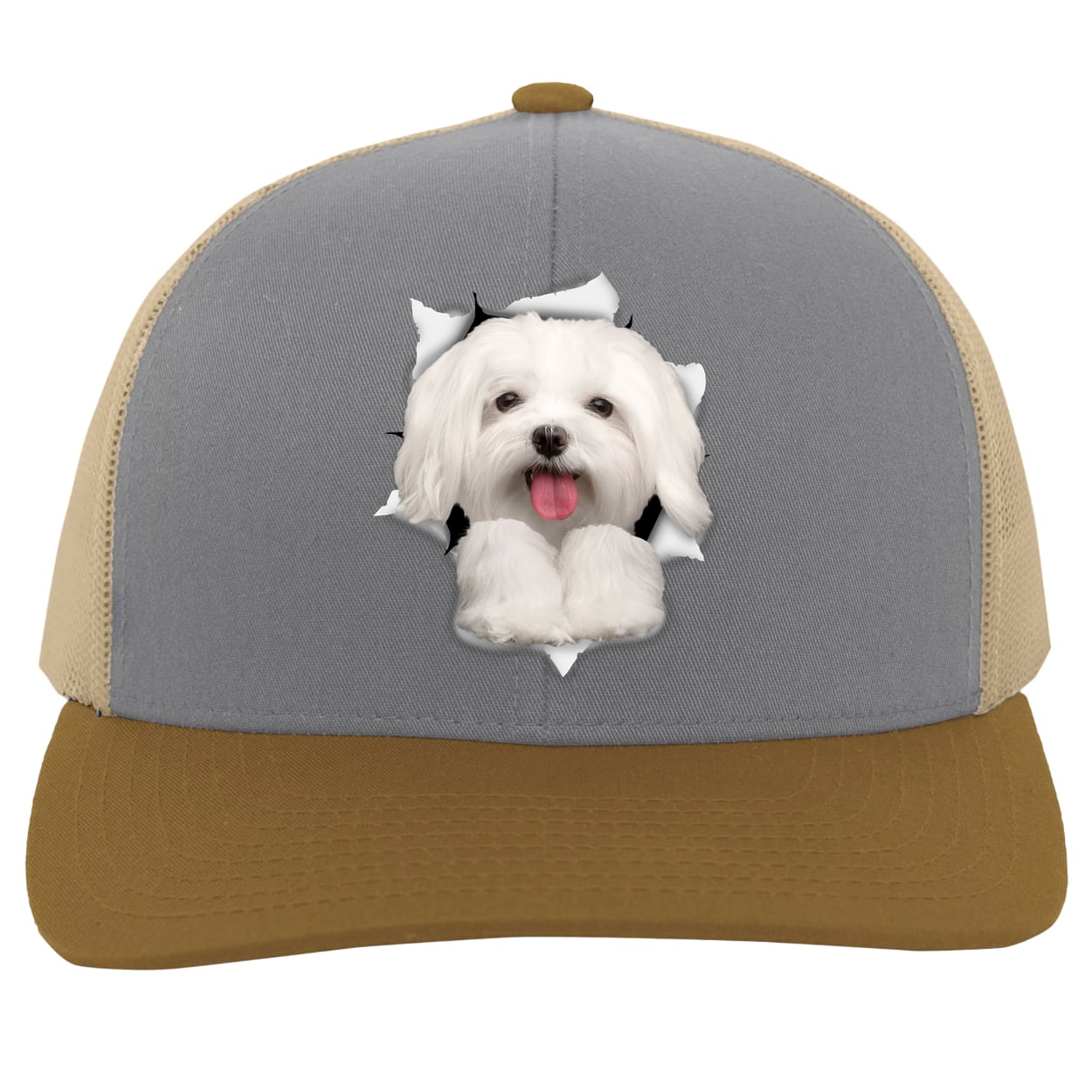104C Trucker Snap Back - Heather/Beige/Amber