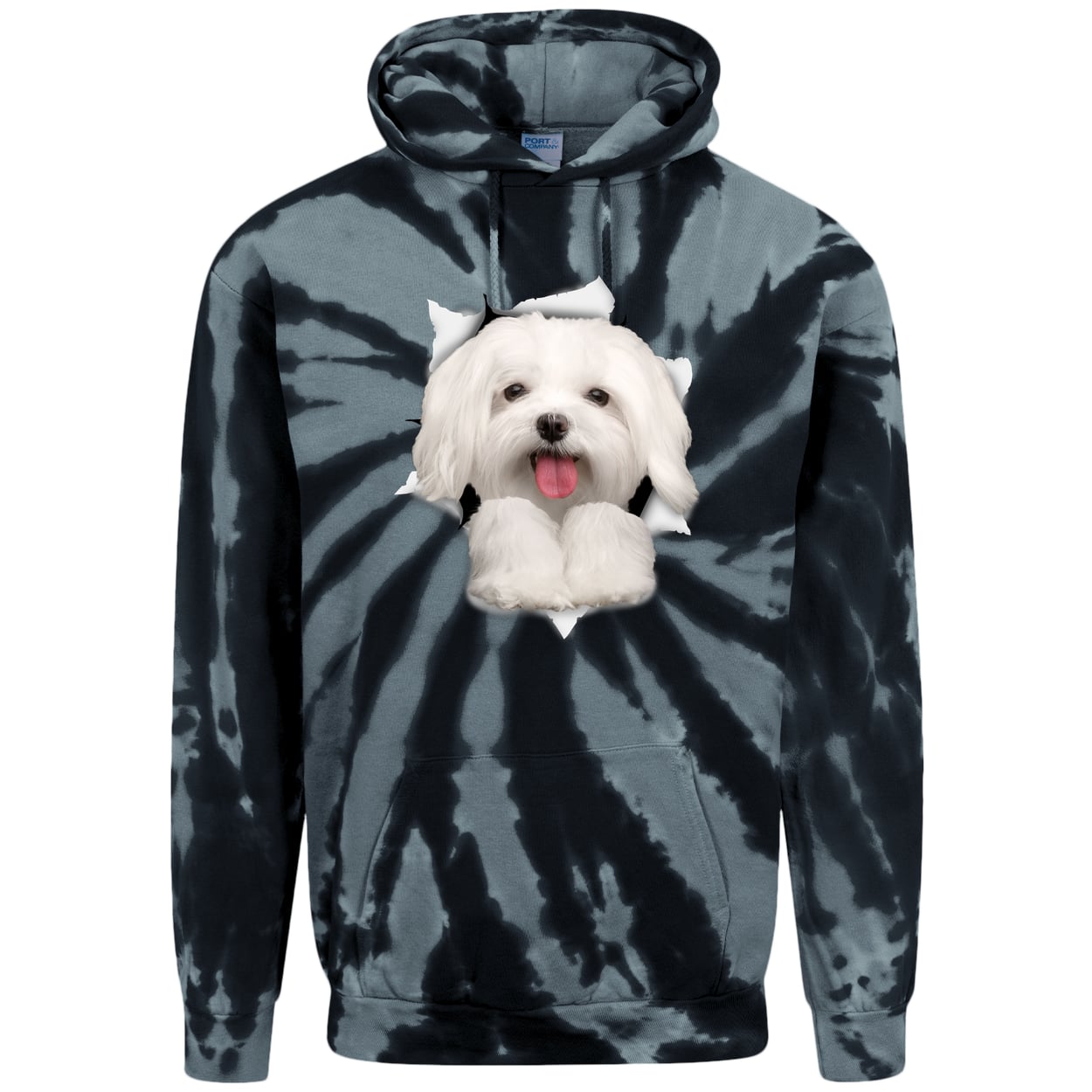 PC146 Port & Company Adult Tie-Dye Pullover Hoodie - Black
