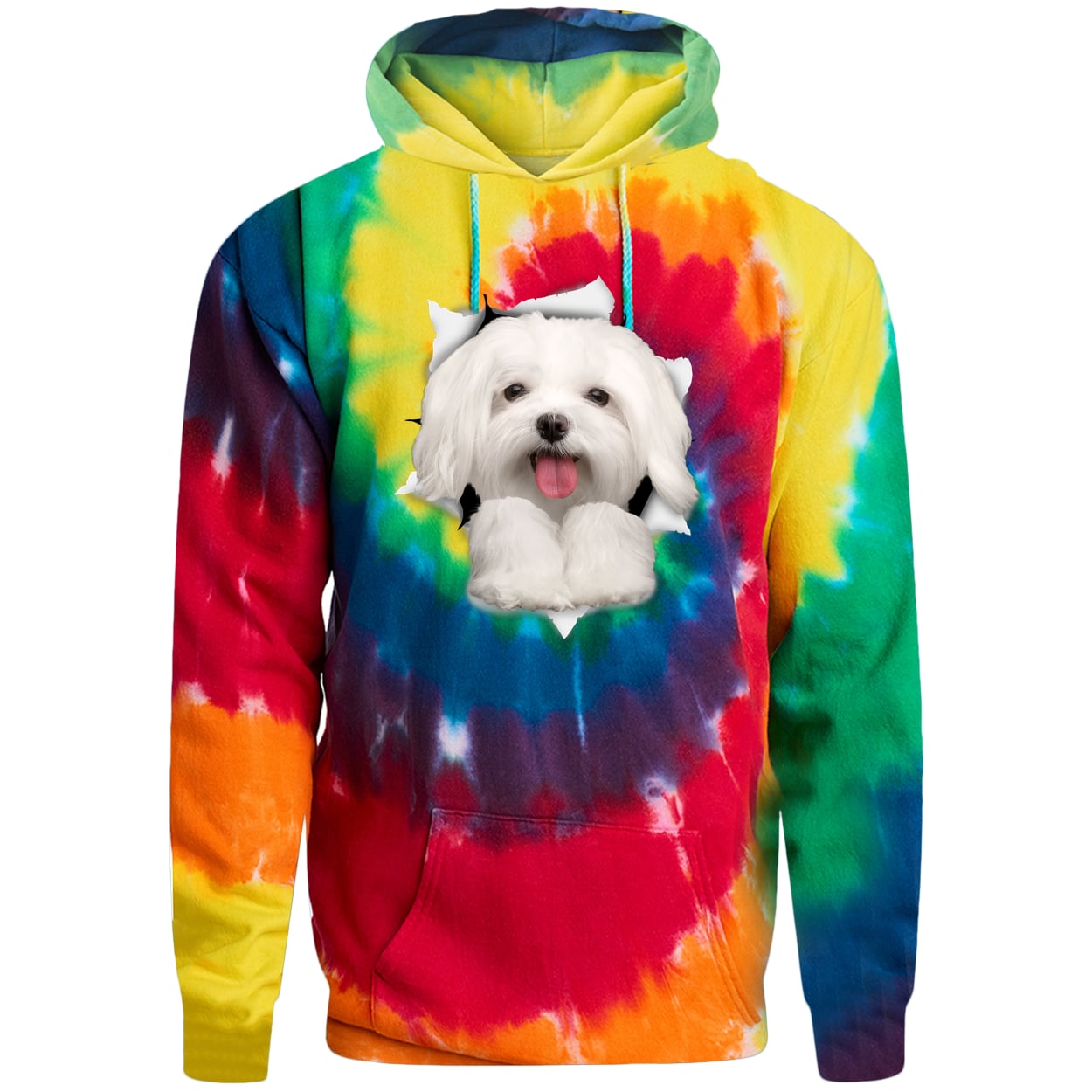 PC146 Port & Company Adult Tie-Dye Pullover Hoodie - Rainbow